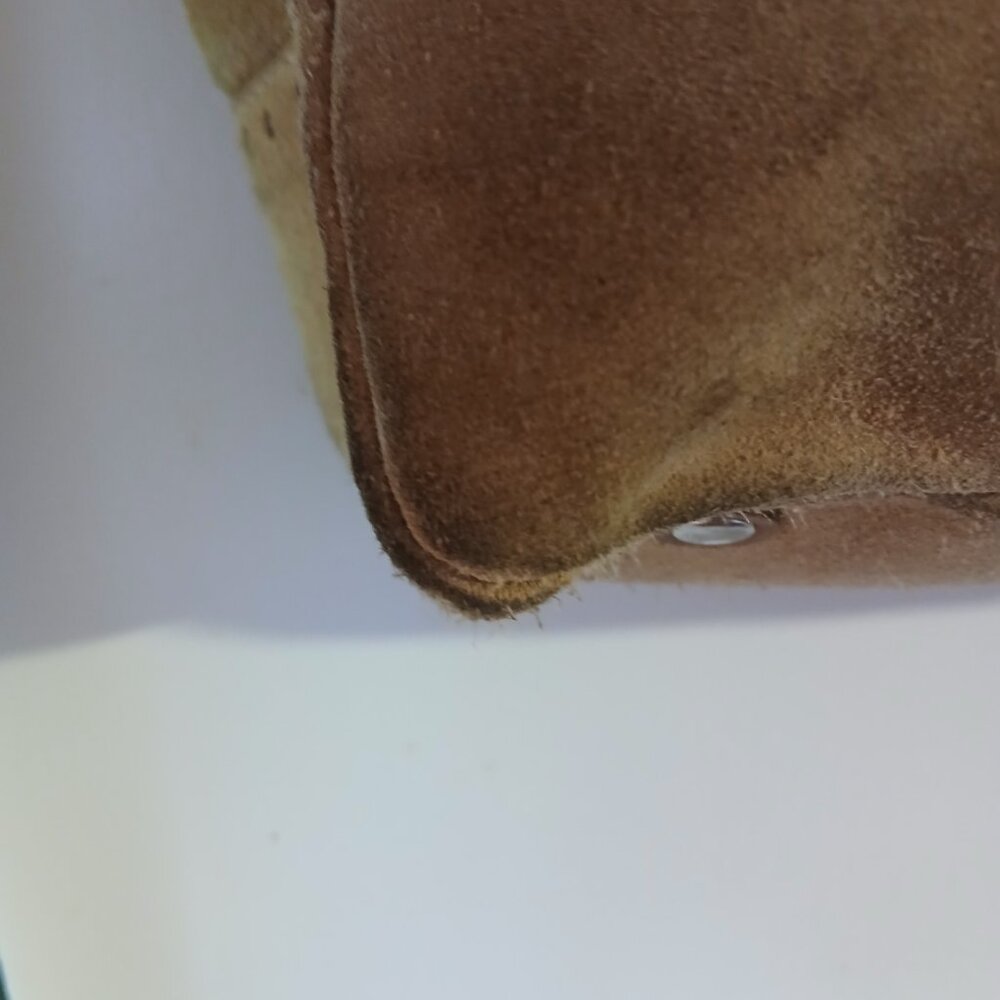 Vintage Coach Hampton Gallery Tote Bag Tan Suede Brown Leather - Picture 5 of 13